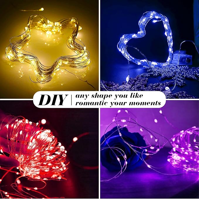 ZGWJ 12 Pack Fairy Lights Battery Operated, 7ft 20 Mini LED Fairy String Lights - Image 4