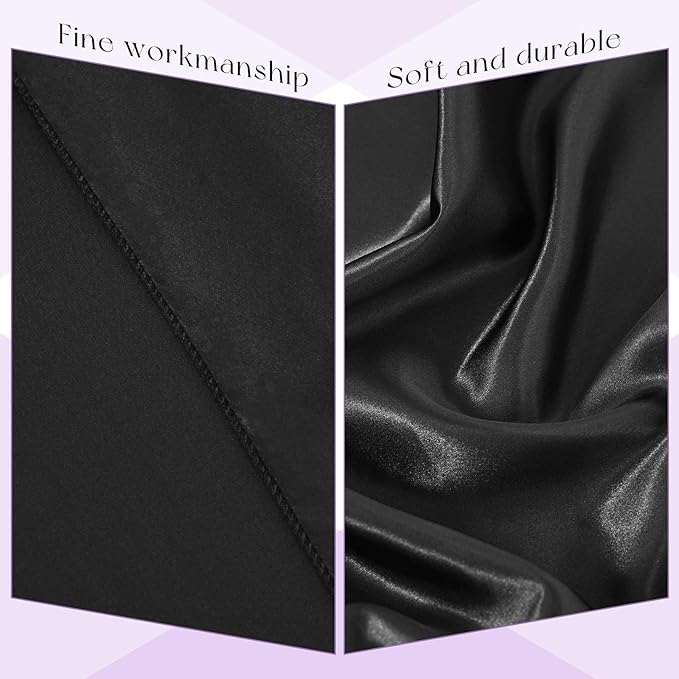 10 Packs Satin Tablecloth 57 x 108 Inch Black Rectangular Table Cloth Silk - Image 4