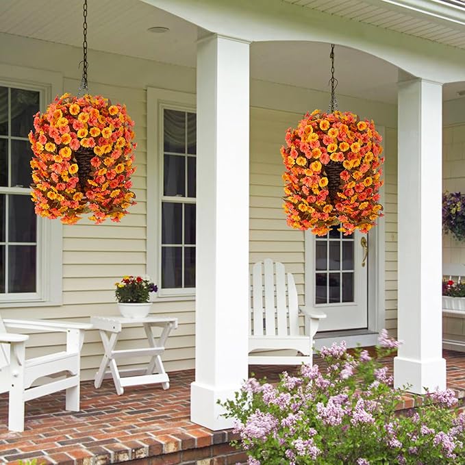 Artificial Fall Fake Hanging Flowers Plants Basket - Image 6