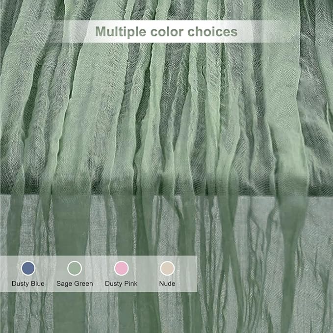 1 Pack Sage Green Cheesecloth Table Runner 35x120 Inch 10Ft Rustic Gauze Cheese - Image 6