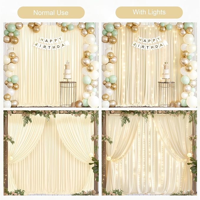 Light Champagne Backdrop Curtains - Image 3
