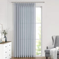 Vision Home Blue Grey Pinch Pleated Semi Sheer Curtains Textured Linen Blended by VisionHome