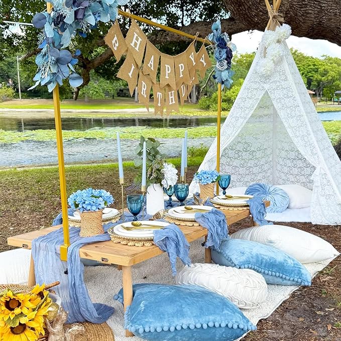 10 Pack Dusty Blue Cheesecloth Table Runner 35x120 Inch, Fall Thanksgiving 10FT - Image 9
