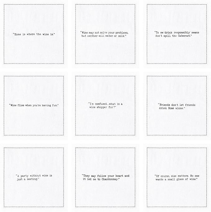 Five Star Napkins Wine Quotes, Beverage Napkins, Bar Napkins, Cloth Napkins - Image 2