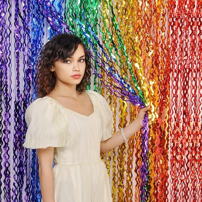 3 Pack Rainbow Foil Curtains - Image 3