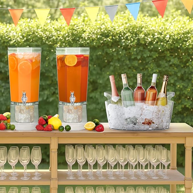 Lifewit 6.5L Ice Bucket for Parties 2 Pcs, Portable Drink Bucket for Cocktail - Image 2