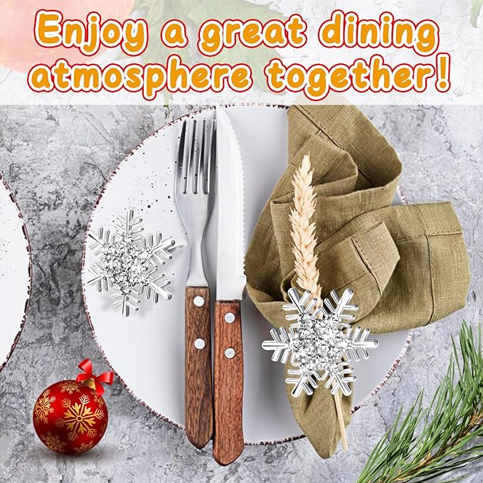 Halatool Christmas Napkin Rings Set of 12, Party Table Decoration - Image 5