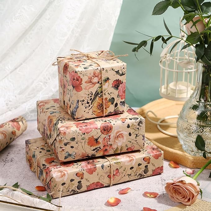 RUSPEPA Floral Wrapping Paper Bouquet - Image 3