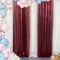 ShinyBeauty Burgundy Sequin Curtain Backdrop 2 Panels 4FTx8FT Photo Curtain by ShinyBeauty