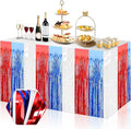 3 Pack 29x108 Inch White Blue Red Foil Fringe Table Skirts Metallic Banner by Ferwzsr