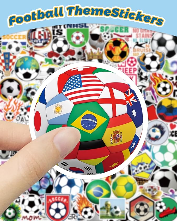 100 Pcs Sport Stickers for Kids, Soccer Water Bottle Stickers, Vinyl Waterproof - Image 5