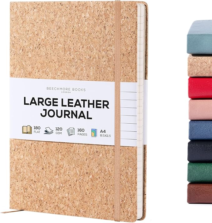 BEECHMORE BOOKS Lined Journal Notebook, 8.5 x 11.5 inch, A4 160 Lined Pages by BeechmoreBooks
