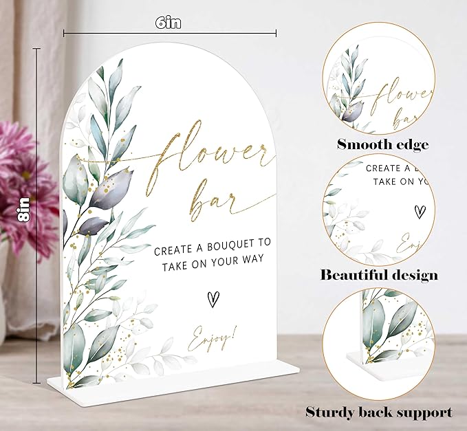 Acrylic Wedding Signs, Wedding Reception Signage, Bridal Shower Table Decor - Image 2