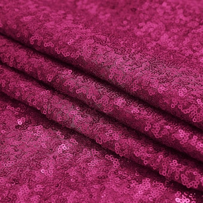 Sugargirl Fuchsia Sequin Backdrop Curtain 4 Panels 2FTx8FT Glitter Fuchsia - Image 9