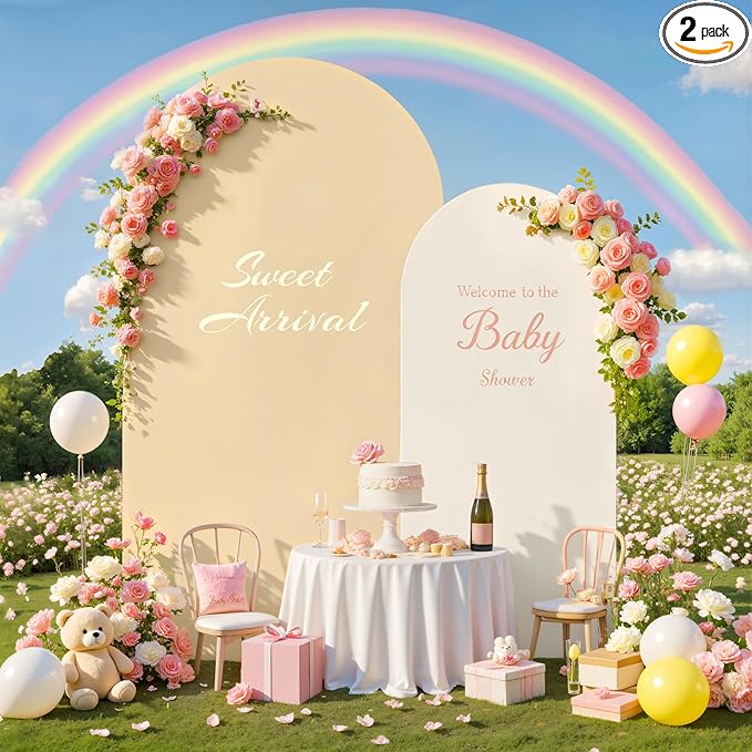 7.2FT 6FT Arch Backdrop Cover for Wedding, Birthday Party Decor, Chiara by Besutolife