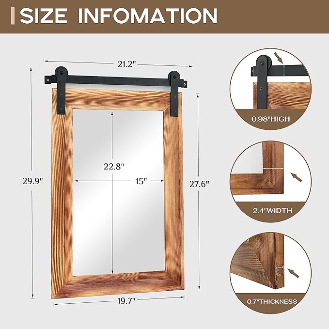 COGOOD Farmhouse Barn Door Mirror - Image 5