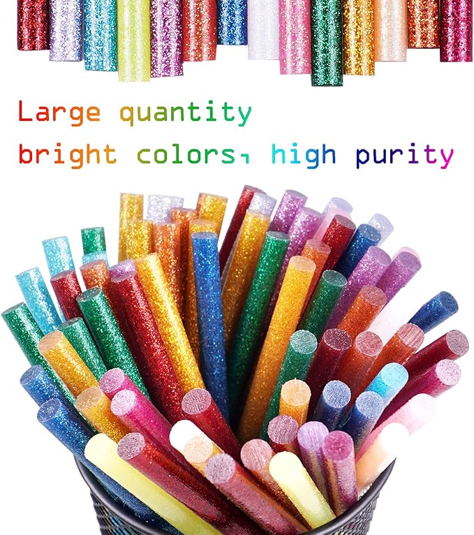 Gwybkq Mini Glitter Hot Glue Sticks 14 Colored - Image 2