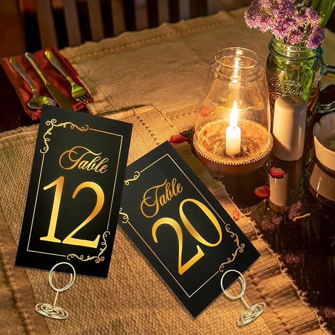 Black Gold Wedding Table Numbers 1-20 - Image 5