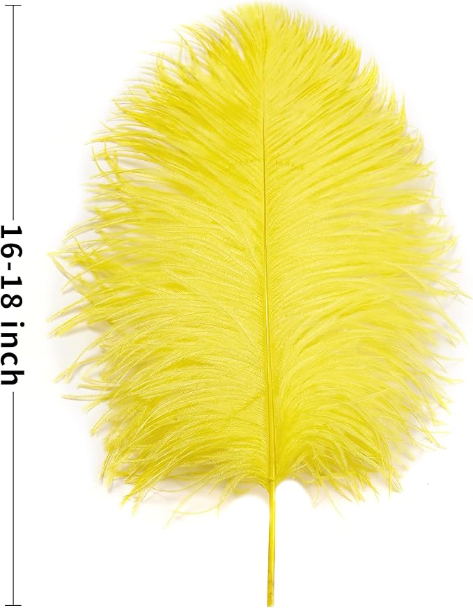 Larryhot Yellow Big Ostrich Feathers - Image 4