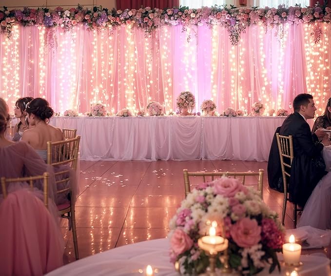 20ft x 10ft Pink Tulle Photo Backdrop Curtain - Image 5