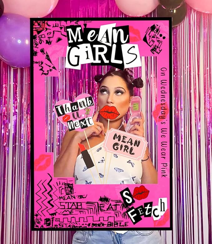 LaVenty Mean Girls Party Photo Booth Props Frame Mean Girls Party Decoration - Image 4