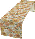 Vintage Floral Table Runner, Boho 70s Style Retro Daisies Flower Table Runner by Unknown