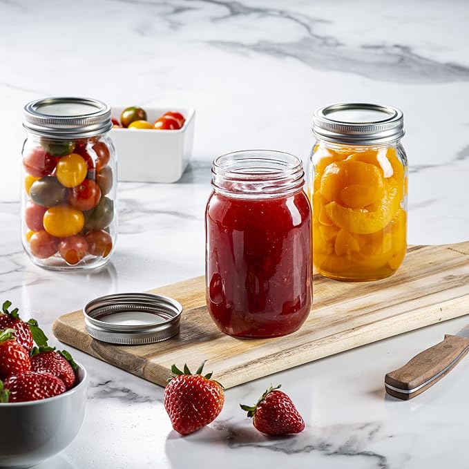 16 oz. Regular-Mouth Glass Mason Jars - Image 3