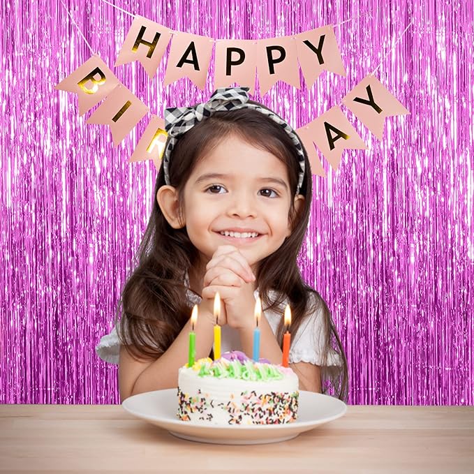 10 Pack Foil Curtain Backdrop Metallic Tinsel Foil Fringe Curtains Photo Booth - Image 3