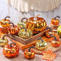 Lenwen 12 Pcs Artificial Disco Pumpkin Glitter Mirror Pumpkin by Lenwen