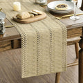 Artoid Mode Burlap Brown Farmhouse Woven Rustic Hollow Table Runner, Seasonal by ArtoidMode
