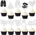 Gyufise 30Pcs She Said Yes Cupcake Toppers Glitter Diamond Ring I Do Love by Gyufise