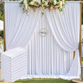 50ftx10ft Wrinkle Free White Backdrop Curtain by CO-AVE