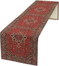 Vintage Boho Floral Table Runner, Rustic Country Farmhouse Red Black Retro by Unknown