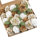 Floroom Artificial Flowers 25pcs Real Looking Gold & Champagne Gold Foam Fake by Floroom