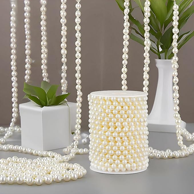 48 Feet Faux Pearl Beads Garland 8mm Craft String Pearls - Image 4