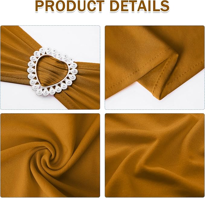 Howhic Pack of 30 Spandex Chair Sashes Bows Stretch Chair Cover Band - Image 3