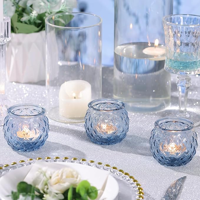 DARJEN 12Pcs Blue Votive Candle Holders - Image 4