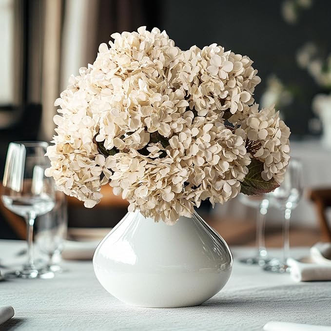 Artificial Flower Fake Silk Hydrangea Heads Bouquet by UqueetenLtd
