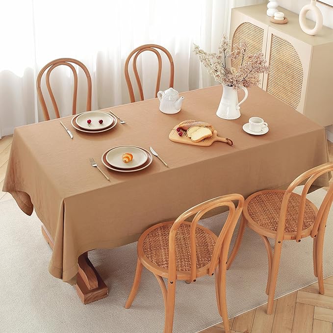 100% Pure French Linen Tablecloths 55x55inch Durable Stonewashed Square Table - Image 2