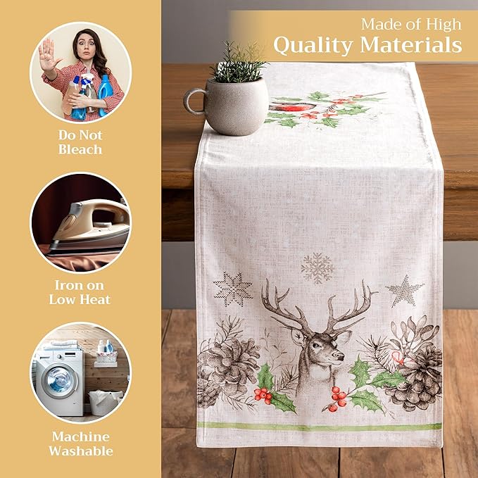 Maison d' Hermine Table Runner 100% Cotton Double Layer Table Runners 108 - Image 3