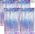 BTSD-home 4 Pack Iridescent Party Streamers Tinsel Foil Fringe Curtain by BTSD-home