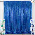 ShinyBeauty Royal Blue Sequin Curtain Backdrop 2 Panels 4FTx8FT Photo Curtain by ShinyBeauty