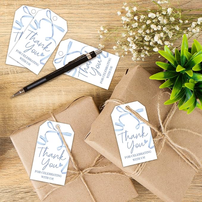 Thank You Gift Labels with String, 2x3.5 Inch Thank You - Image 3
