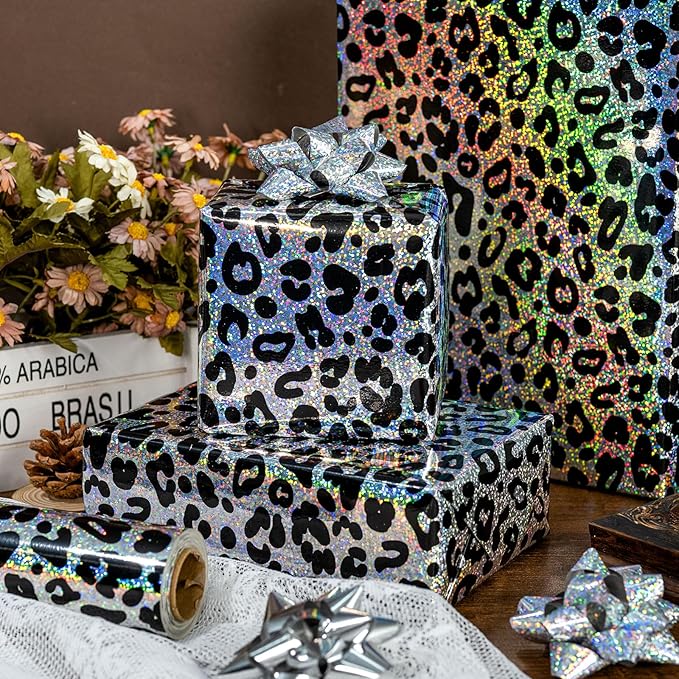 Yarcony Leopard Wrapping Paper Roll, Bold Animals Prints Wrapping Paper - Image 7
