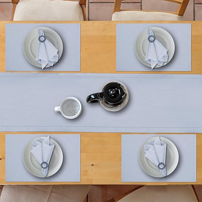 Ruvanti Linen Table Runner 90 Inches, Classic Hemstitch, Non-Slipping, Stain - Image 8