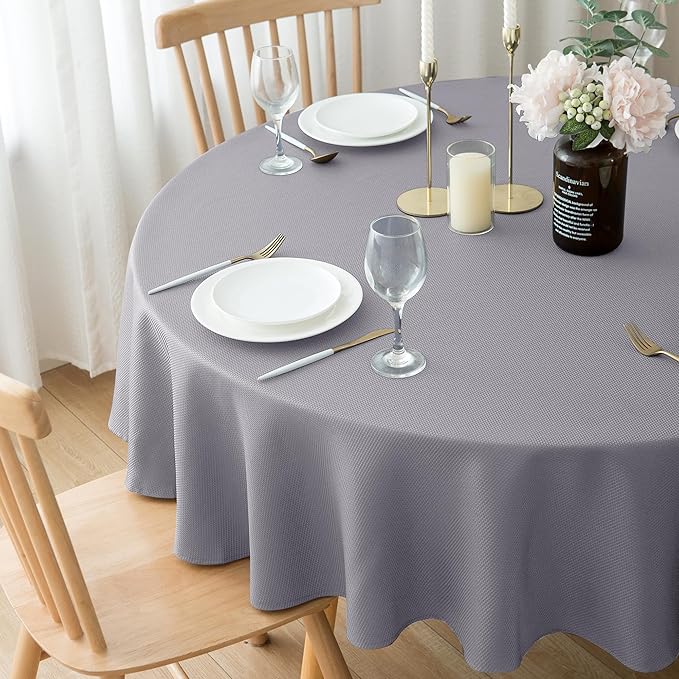 Biscaynebay Textured Fabric Round Tablecloths 60", Wedding & Parties, etc - Image 7