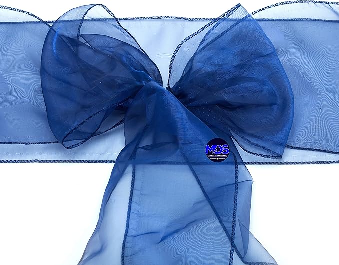 MDS Pack of 250 PCS Organza Chair Sashes Wider Dining Chair Bows Ribbon Tie Back - Image 4