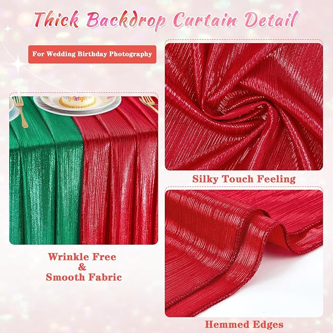 Red Backdrop Curtain for Wedding Parties: 4.8x8FT Chrstmas Curtains Backdrop - Image 6
