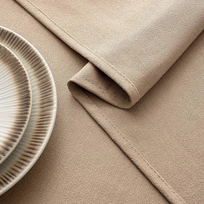 MIULEE Brown Linen Tablecloth 60x104 Inch Rectangle Table Cloth Waterproof - Image 3