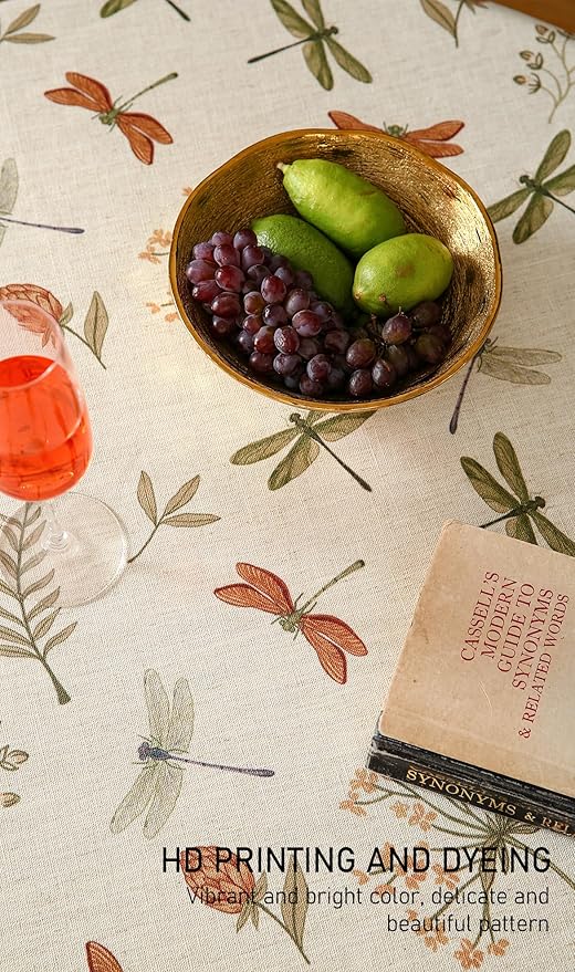ISAENNE Designer Floral Linen Round Tablecloth, French Off White Elegant Table - Image 3
